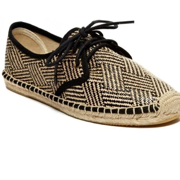 Soludos Lace Up Espadrilles In Black Natural - Flats - Picture 2 of 15